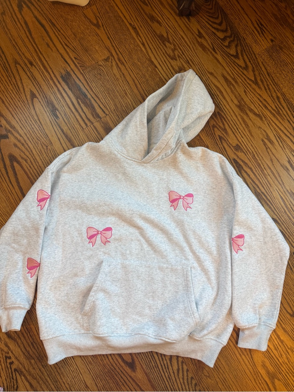 SUNKISSED COCONUT Women's Pearl Grey Bow Hoodie